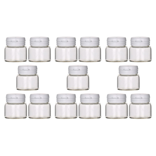 15Pcs Clear Glass Cream Bottles Practical Cosmetic Storage Containers