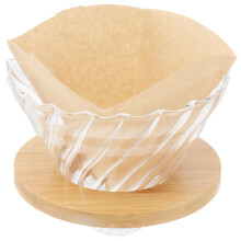 1Set Transparent Glass Coffee Dripper Manual Funnel for Home