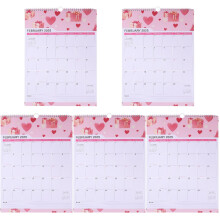 5Pcs Clear Printed Hanging Calendar Multi Color Paper for Home Use