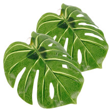 2St Creatieve Monstera Blad Gordijnhouders Kunststof Verstelbaar Groen