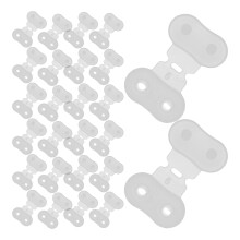 100Pcs White Plastic Wristband Buckles for Events Fastening Snap Clips