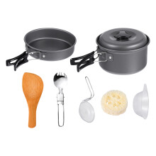 1Set Zwart Aluminium Camping Pannen En Potten Set Voor Outdoor Gebruik