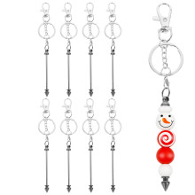 8Pcs Black Metal Keychain Bars for DIY Decor