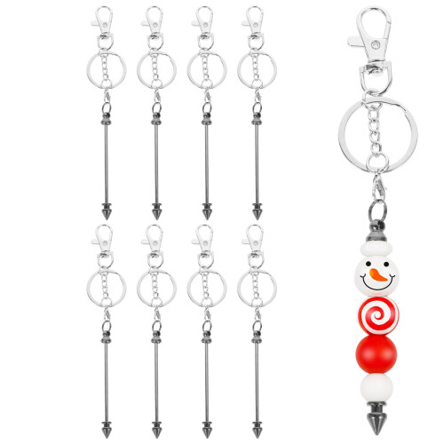 8Pcs Black Metal Keychain Bars for DIY Decor