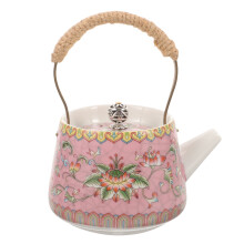 Ergonomic Handle Ceramic Teapot Multi Color for Office and Home