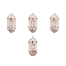 4Pcs White Resin Holy Water Font for Church Home Decoration