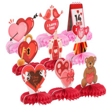 9 stuks valentinsdag papieren honingraat decor voor thuis of bureau
