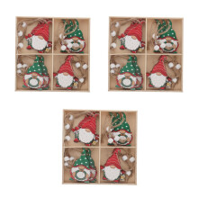 36Pcs Multi Color Wooden Christmas Hanging Tags Xmas Pendants