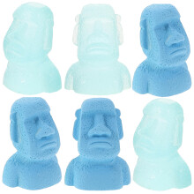 10Pcs Assorted Resin Moai Luminous Miniature Sand Table Statue for Car