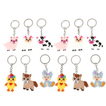 80Pcs Creative Animal Keychain Stylish Bag Pendant Key Ring Holder