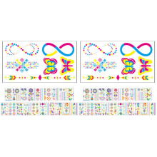2Sets PVC Glow in The Dark Temporary Tattoos for Adults Assorted Color