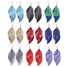 Comfortabele PU Leren Oorbellen Set Stijlvolle Ooraccessoires Vrouw