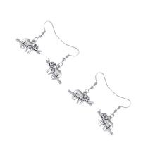 2Pairs Silver Koala Earrings for Women Alloy Ear Hooks Dangle Jewelry