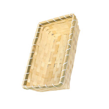 Beige Bamboo Household Egg Basket Desktop Multi-Use Storage Supply