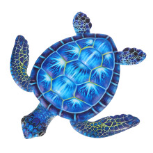 2Pcs Blue Iron Tortoise Wall Pendant for Garden Living Room Decor