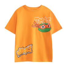 (6-7 Years, Orange) Teenage Mutant Ninja Turtles Boys Michelangelo Short-Sleeved T-Shirt