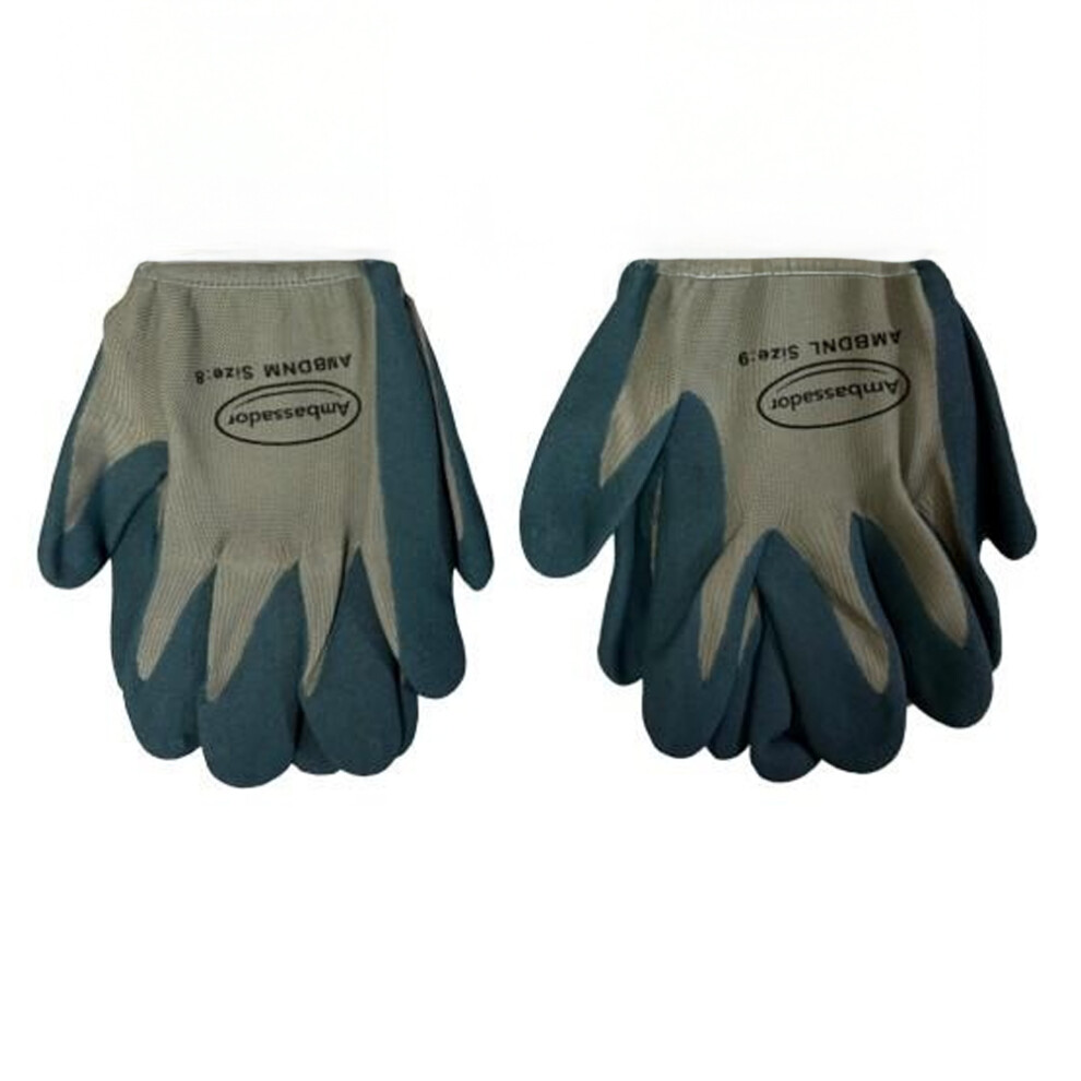 (L, Grey) Ambassador Durable Nitrile Gardening Gloves 5063884673925