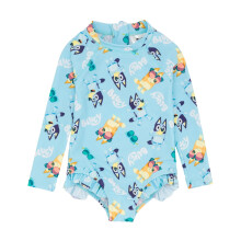 (2-3 Years, Pastel Blue/Pink/White) Bluey Girls One Piece Swimsuit