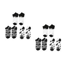 6Paare Atmungsaktive Kurzsocken Weiß Mit Tiermotiven