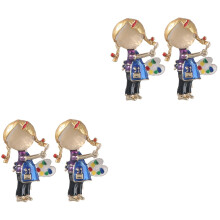 4St Decoratieve Metalen Broches Kleurrijk Casual En Feest