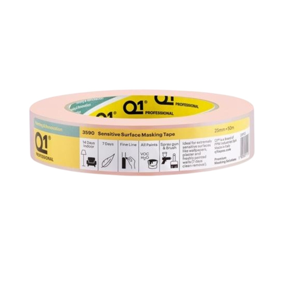 (50M X 50Mm, Beige) Q1 Sensitive Masking Tape 5063884566364