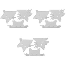 3Sets Zilveren Metaal Kat Dies Voor Creatief Kaart En Knutselen