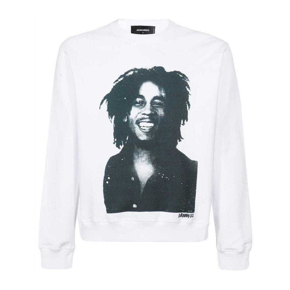 Dsquared2 (L, White) Mens Bob Marley Cool Fit Sweatshirt Black