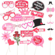 1Set Valentijnsdag Foto Booth Props Papieren Decor Voor Feest