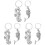 6Pcs Durable Keychains Creative Key Rings for Backpacks 1