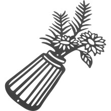 Zwarte Metalen Wanddecoratie Bloemenvaas Voor