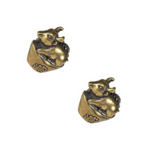 2St Gouden Messing Koe Sleutelketting Decoratief Sieraad