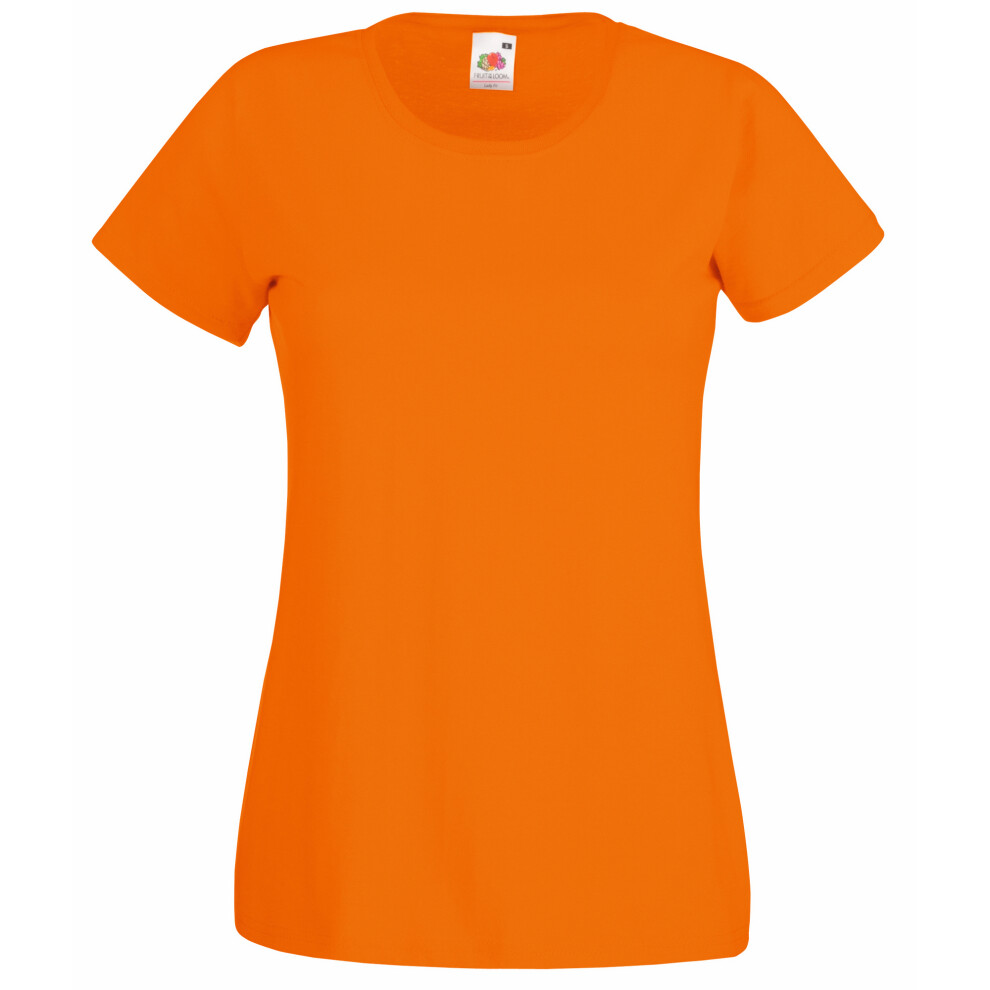 Fruit Of The Loom (M, ) Ladies/Womens Lady-Fit Valueweight Short Sleeve T-Shirt (Pack Of 5) Orange