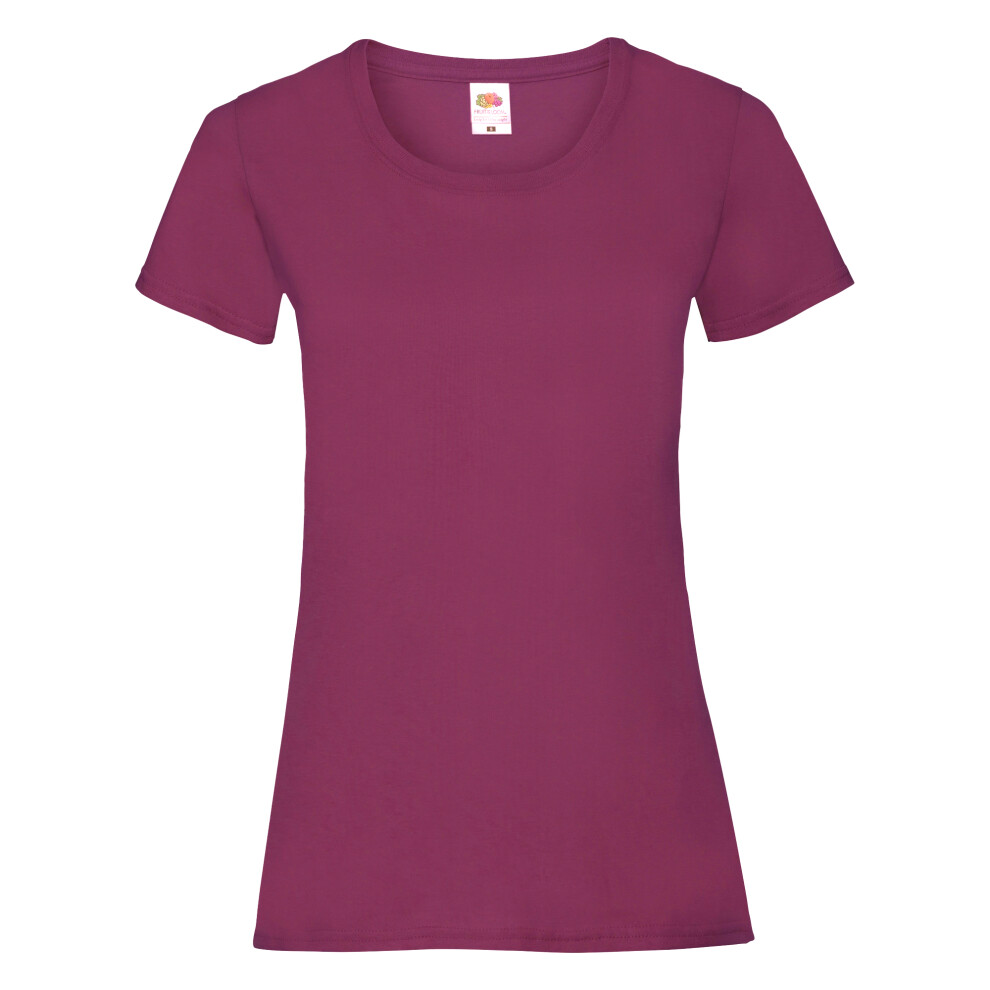 Fruit Of The Loom (M, Burgundy) Ladies/Womens Lady-Fit Valueweight Short Sleeve T-Shirt (Pack Of 5) Red,Multicoloured