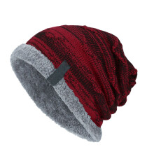 mannelijke wintermuts warm met dikke (wijnrood)