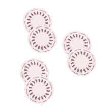 6St Katoenen Placemat Rond Beige Tafelplaatser Hittebestendig