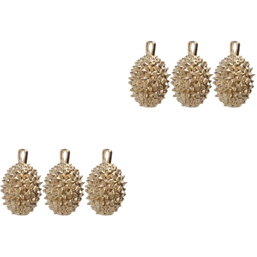6St Gouden Messing Durian Keychain Decoratie