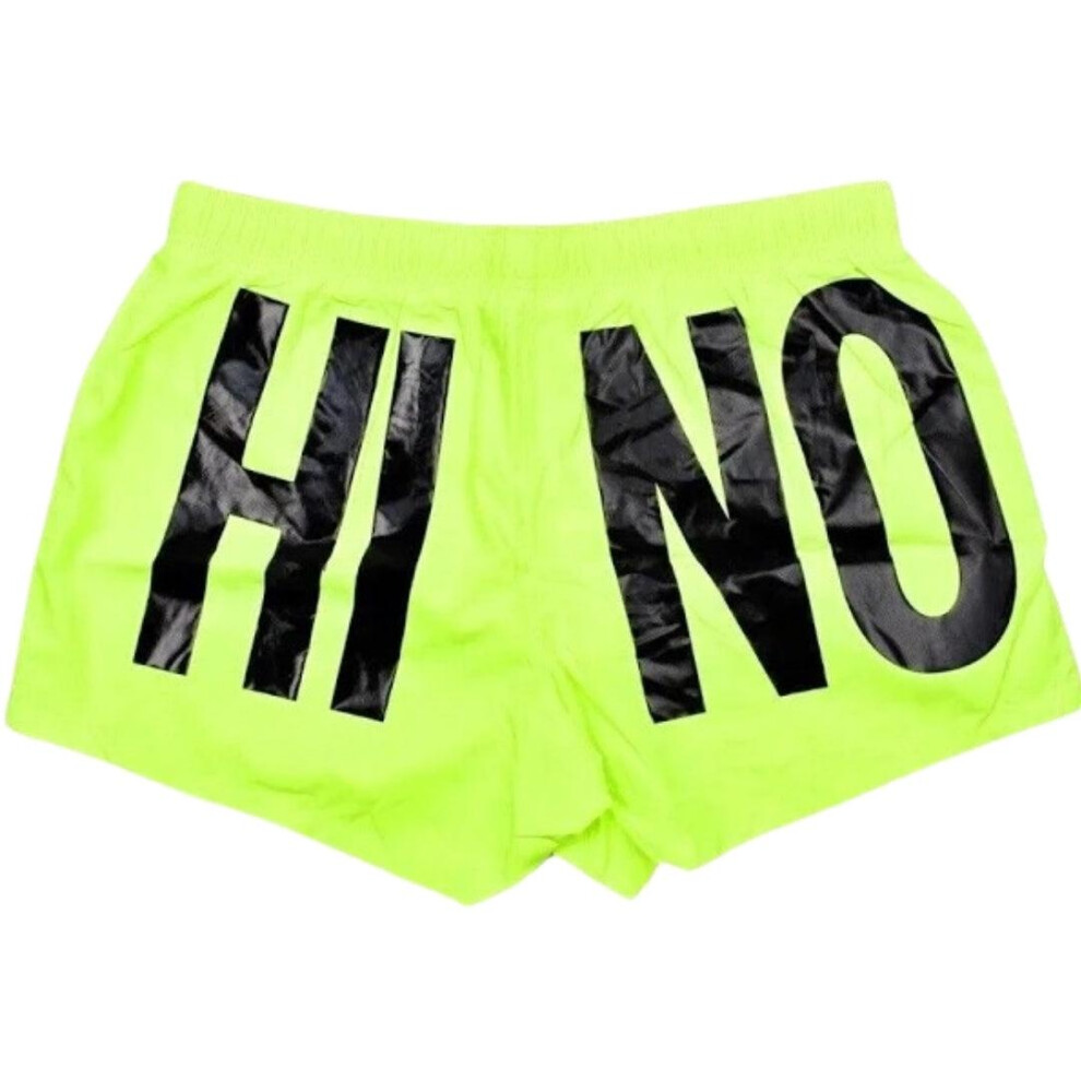 Moschino (Xl, ) Mens Logo Polyester Swim Shorts Yellow