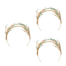 3St Bridal Hoofdband Met En Verstelbare Groene Band