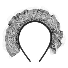 Zwart Lolita Kant Haarband Comfortabele Maid Haarband
