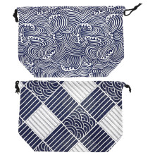 2St Draagbare Katoenen Lunchbag , Japans Stijl, Wasbaar En