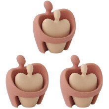 3St Roze Keramische Omhelzing Sculpturen Decoratie Voor Plank En