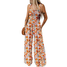 Women's Casual Loose Sleeveless Printed-oange blossom S