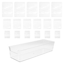 1 set sieradenopbergzakjes, duidelijke reispotjes met doos