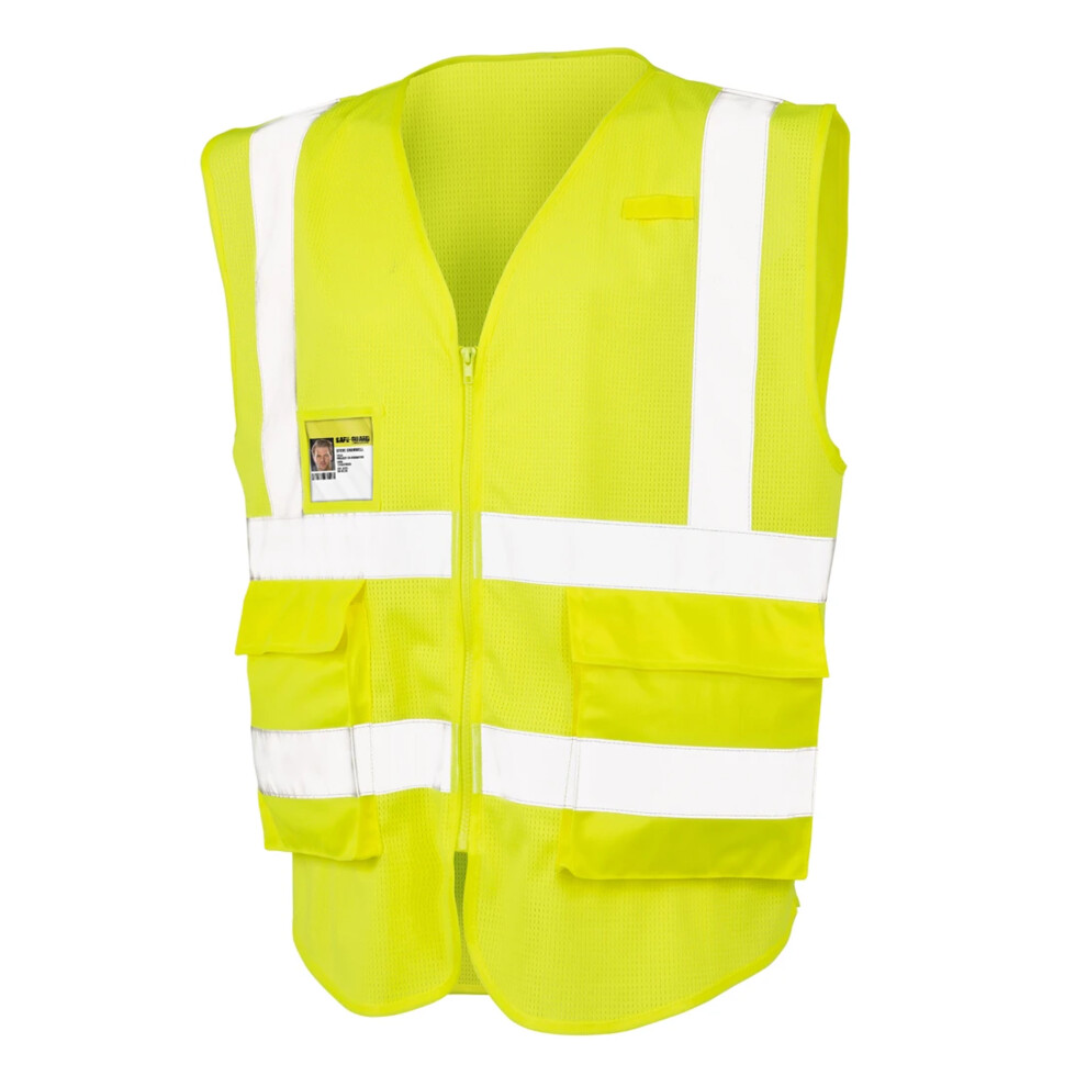 (3Xl, Fluorescent Yellow) Safe-Guard By Result Unisex Adult Executive Mesh Safety Hi-Vis Vest 5059958215252