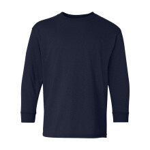 (M, Navy) Gildan Heavy Cotton Youth Long Sleeve T-Shirt