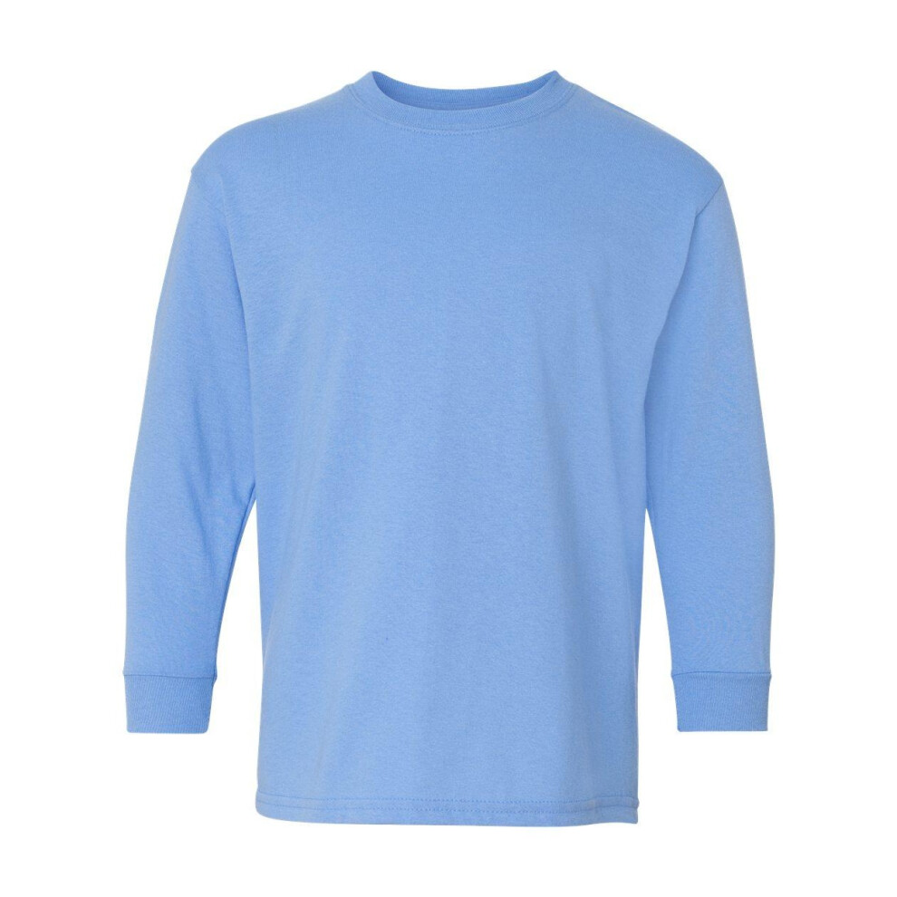 Gildan (Xl, Carolina ) Heavy Cotton Youth Long Sleeve T-Shirt Blue