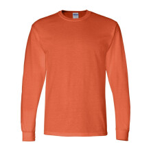 (S, Orange) Gildan DryBlend 50/50 Long Sleeve T-Shirt