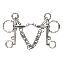 (6in, Silver) Shires Ported Horse Pelham Bit