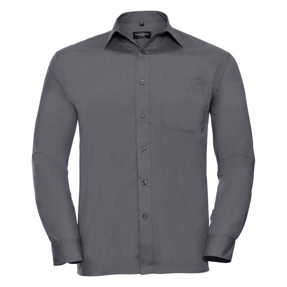 Russell (15.5, Convoy ) Collection Mens Long Sleeve Shirt Grey