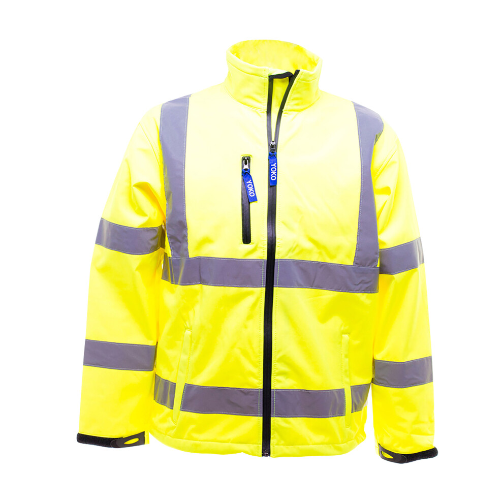 (2Xl, Hi-Vis Yellow) Yoko Mens Hi-Vis Sofshell Jacket 5055747618976